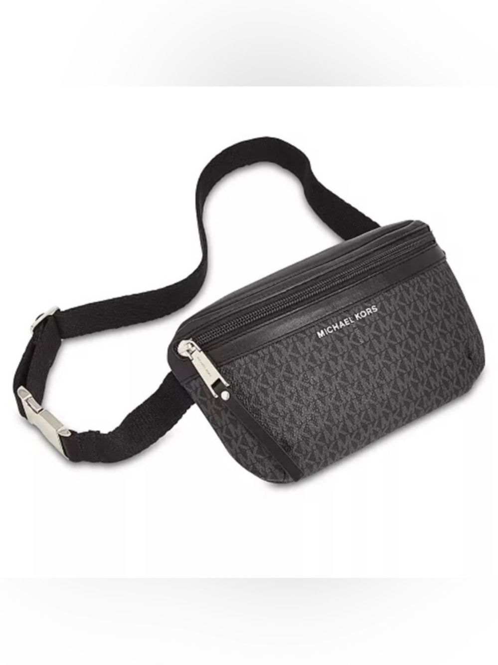 MICHAEL Michael Kors Logo Fanny Pack Logo in Black & Gray Print